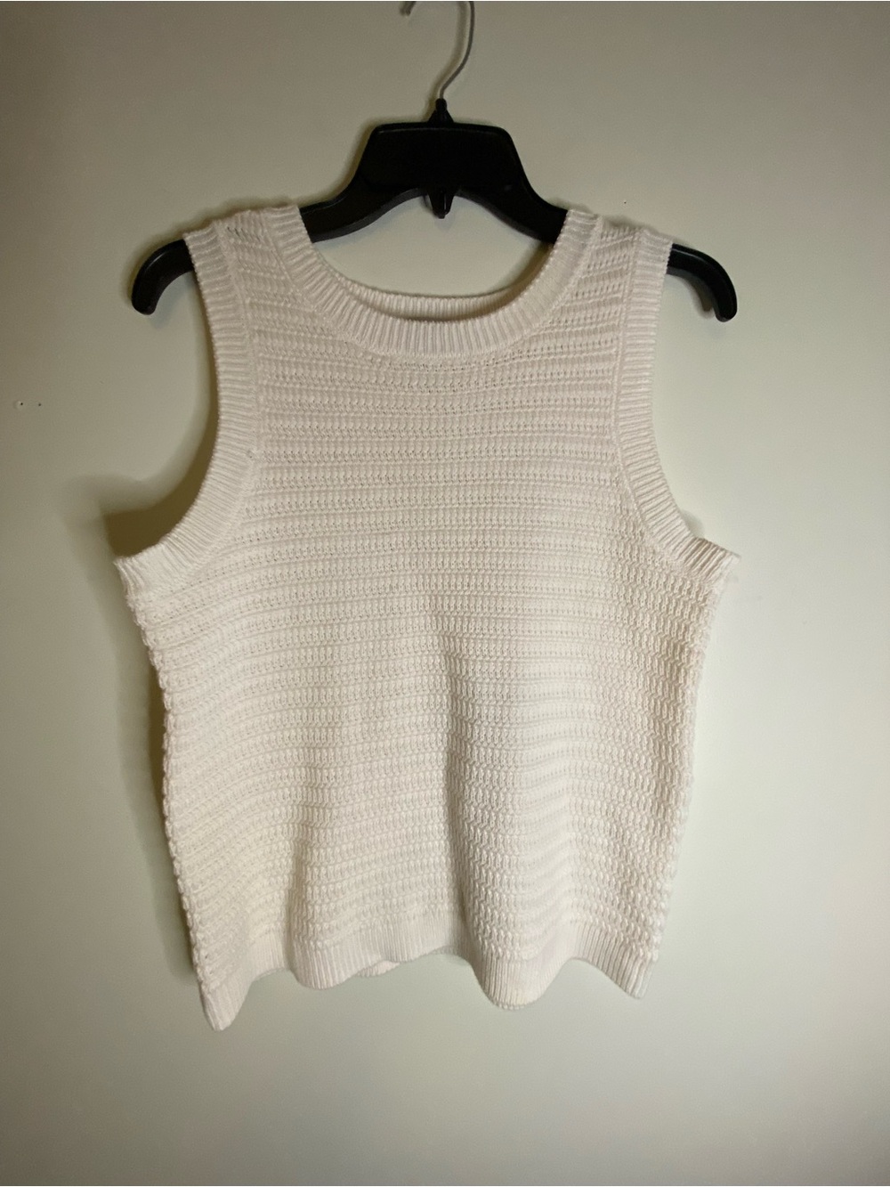 Nine West Cream Textured Knit Tank